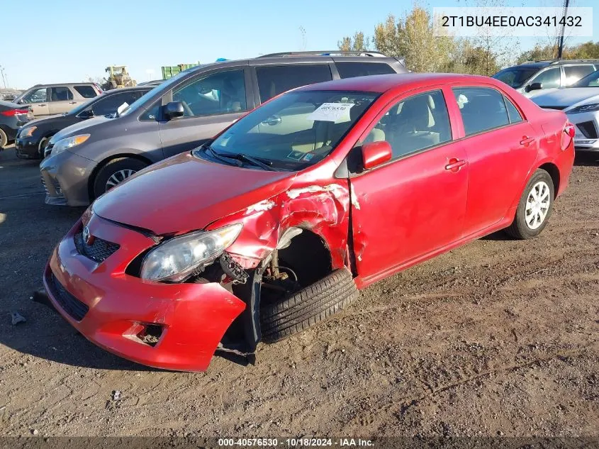 2010 Toyota Corolla Le VIN: 2T1BU4EE0AC341432 Lot: 40576530