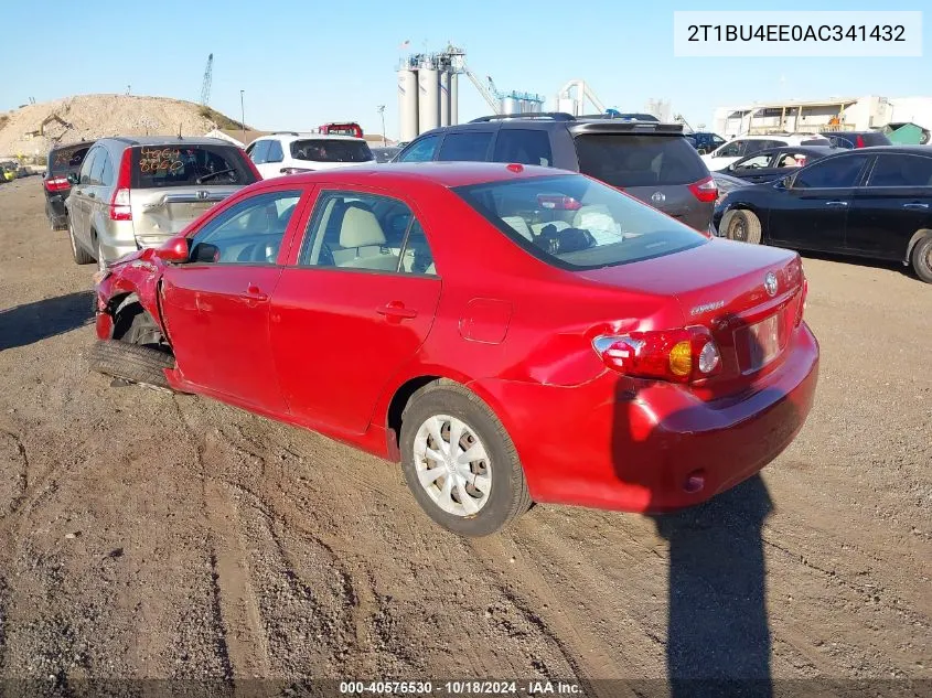 2010 Toyota Corolla Le VIN: 2T1BU4EE0AC341432 Lot: 40576530