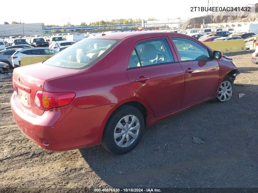 2010 Toyota Corolla Le VIN: 2T1BU4EE0AC341432 Lot: 40576530