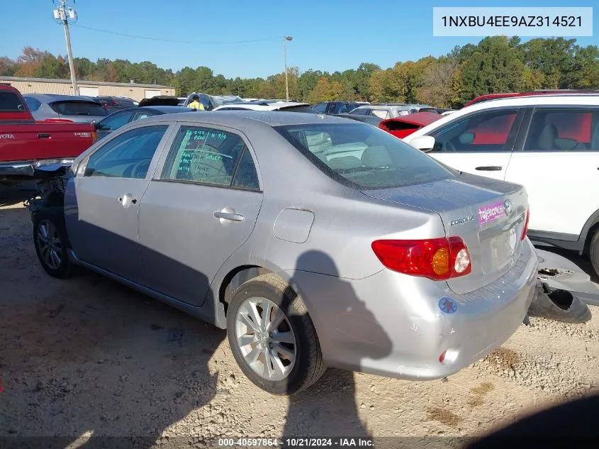 2010 Toyota Corolla S/Le/Xle VIN: 1NXBU4EE9AZ314521 Lot: 40597864