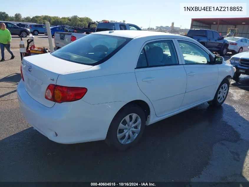 2010 Toyota Corolla Le VIN: 1NXBU4EE1AZ218852 Lot: 40604515