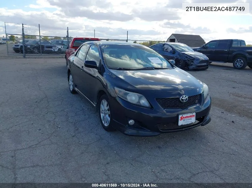 2010 Toyota Corolla S VIN: 2T1BU4EE2AC487749 Lot: 40611569