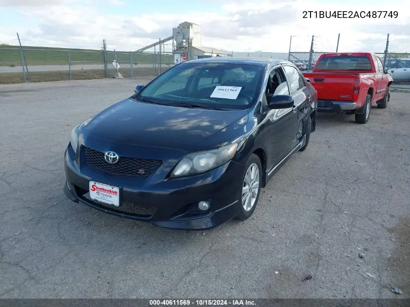 2010 Toyota Corolla S VIN: 2T1BU4EE2AC487749 Lot: 40611569