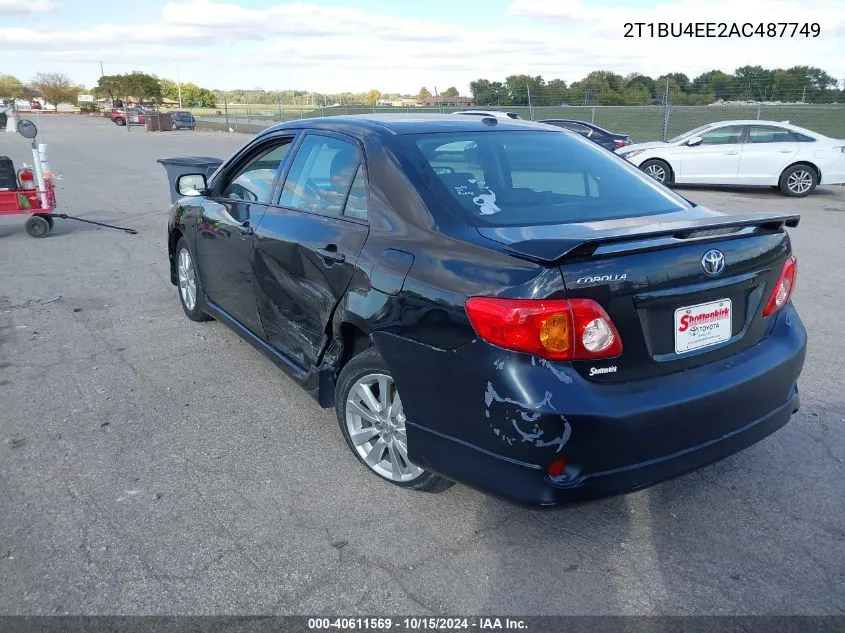 2010 Toyota Corolla S VIN: 2T1BU4EE2AC487749 Lot: 40611569