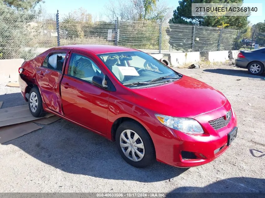 2010 Toyota Corolla VIN: 2T1BU4EE1AC368140 Lot: 40633506