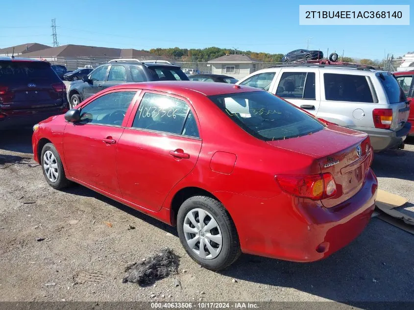 2010 Toyota Corolla VIN: 2T1BU4EE1AC368140 Lot: 40633506