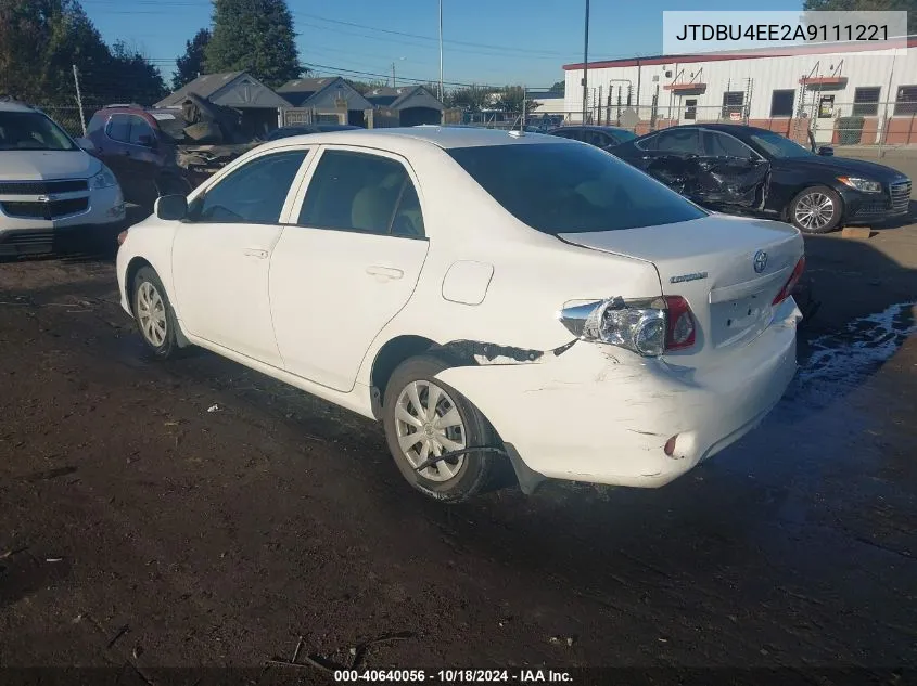 2010 Toyota Corolla Le VIN: JTDBU4EE2A9111221 Lot: 40640056