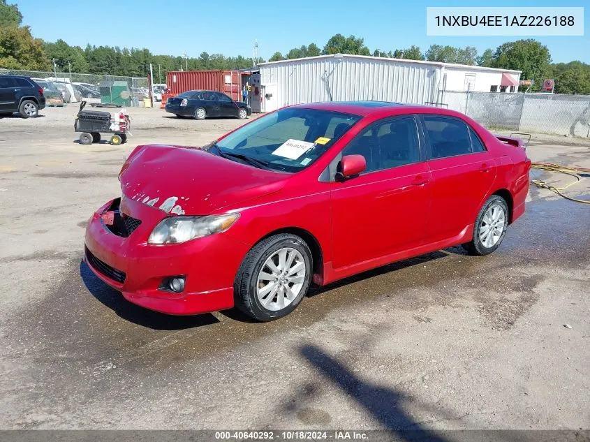 2010 Toyota Corolla S VIN: 1NXBU4EE1AZ226188 Lot: 40640292