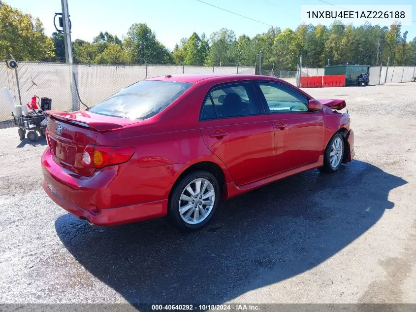 2010 Toyota Corolla S VIN: 1NXBU4EE1AZ226188 Lot: 40640292