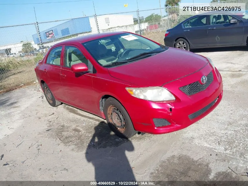 2010 Toyota Corolla Le VIN: 2T1BU4EE3AC426975 Lot: 40660529