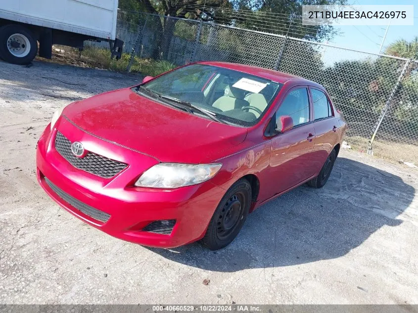 2010 Toyota Corolla Le VIN: 2T1BU4EE3AC426975 Lot: 40660529