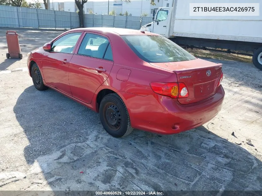 2010 Toyota Corolla Le VIN: 2T1BU4EE3AC426975 Lot: 40660529