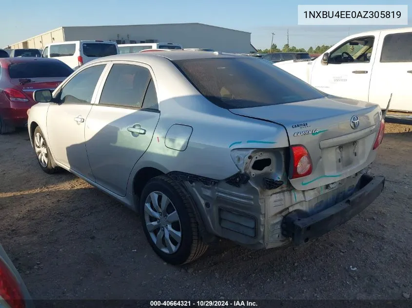 2010 Toyota Corolla Le VIN: 1NXBU4EE0AZ305819 Lot: 40664321