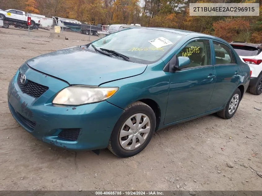 2010 Toyota Corolla Le VIN: 2T1BU4EE2AC296915 Lot: 40685785