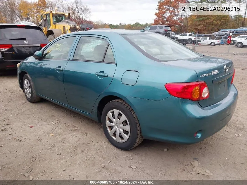 2010 Toyota Corolla Le VIN: 2T1BU4EE2AC296915 Lot: 40685785