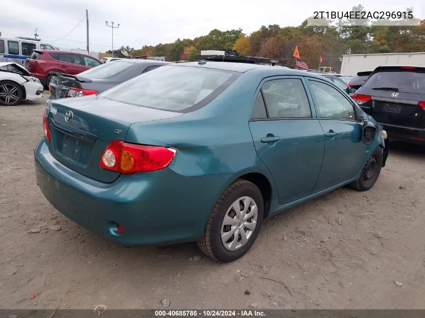 2010 Toyota Corolla Le VIN: 2T1BU4EE2AC296915 Lot: 40685785