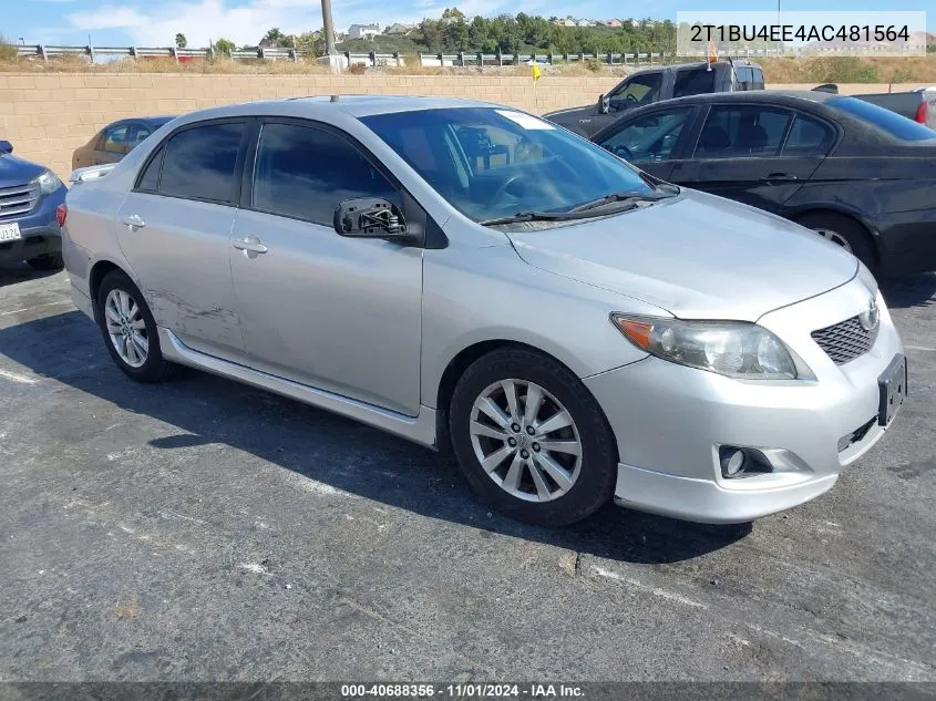 2010 Toyota Corolla S VIN: 2T1BU4EE4AC481564 Lot: 40688356