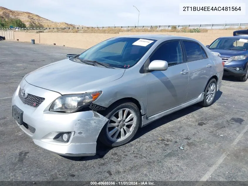 2010 Toyota Corolla S VIN: 2T1BU4EE4AC481564 Lot: 40688356