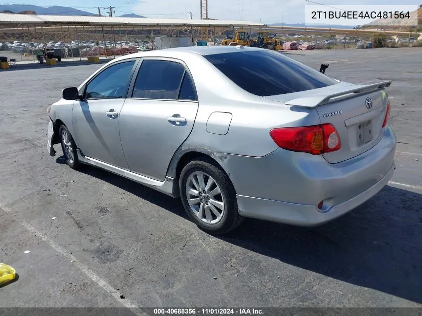 2010 Toyota Corolla S VIN: 2T1BU4EE4AC481564 Lot: 40688356