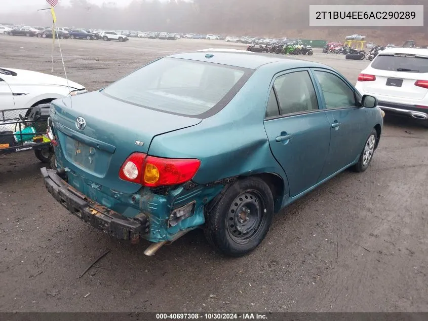 2010 Toyota Corolla Le VIN: 2T1BU4EE6AC290289 Lot: 40697308