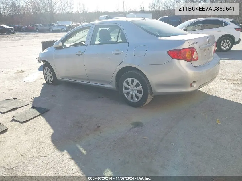 2010 Toyota Corolla Le VIN: 2T1BU4EE7AC389641 Lot: 40720214