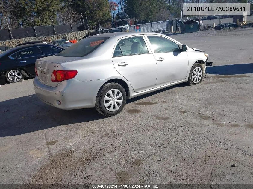 2010 Toyota Corolla Le VIN: 2T1BU4EE7AC389641 Lot: 40720214