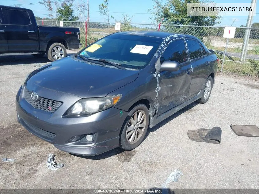 2010 Toyota Corolla S VIN: 2T1BU4EEXAC516186 Lot: 40730240