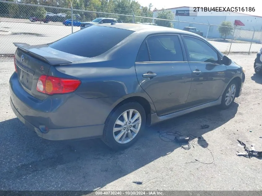 2010 Toyota Corolla S VIN: 2T1BU4EEXAC516186 Lot: 40730240