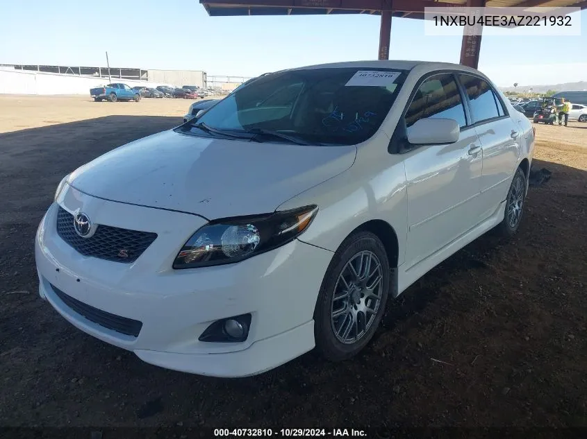 2010 Toyota Corolla S VIN: 1NXBU4EE3AZ221932 Lot: 40732810