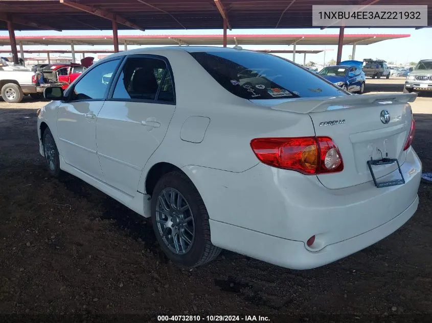 2010 Toyota Corolla S VIN: 1NXBU4EE3AZ221932 Lot: 40732810