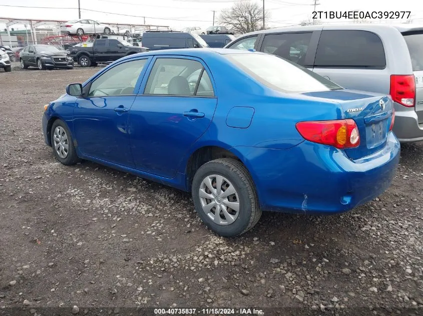 2010 Toyota Corolla Le VIN: 2T1BU4EE0AC392977 Lot: 40735837