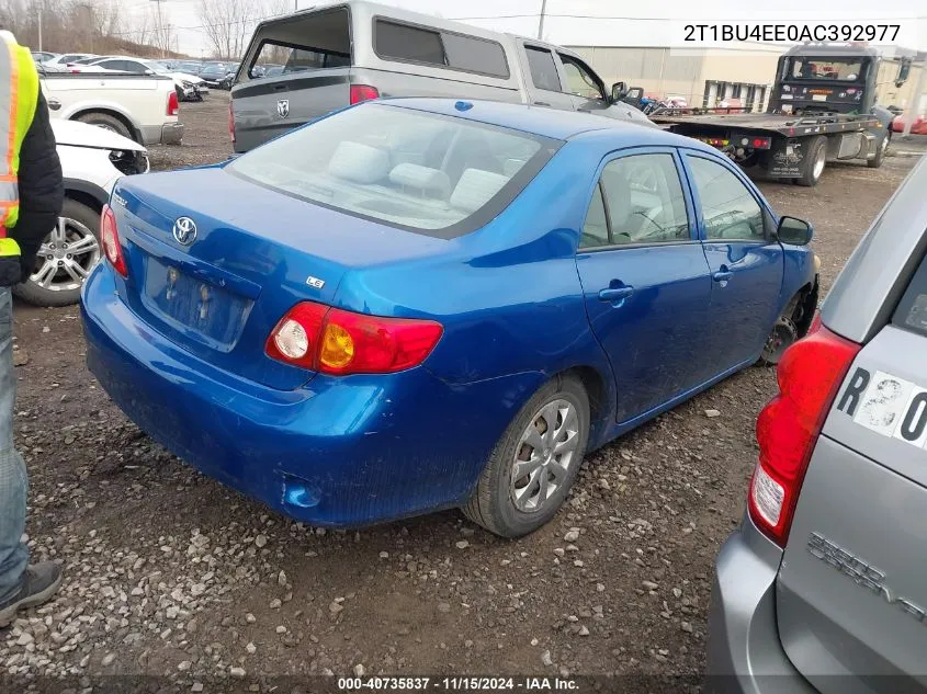 2010 Toyota Corolla Le VIN: 2T1BU4EE0AC392977 Lot: 40735837