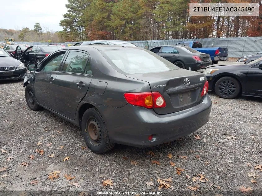 2010 Toyota Corolla Le VIN: 2T1BU4EE1AC345490 Lot: 40740856