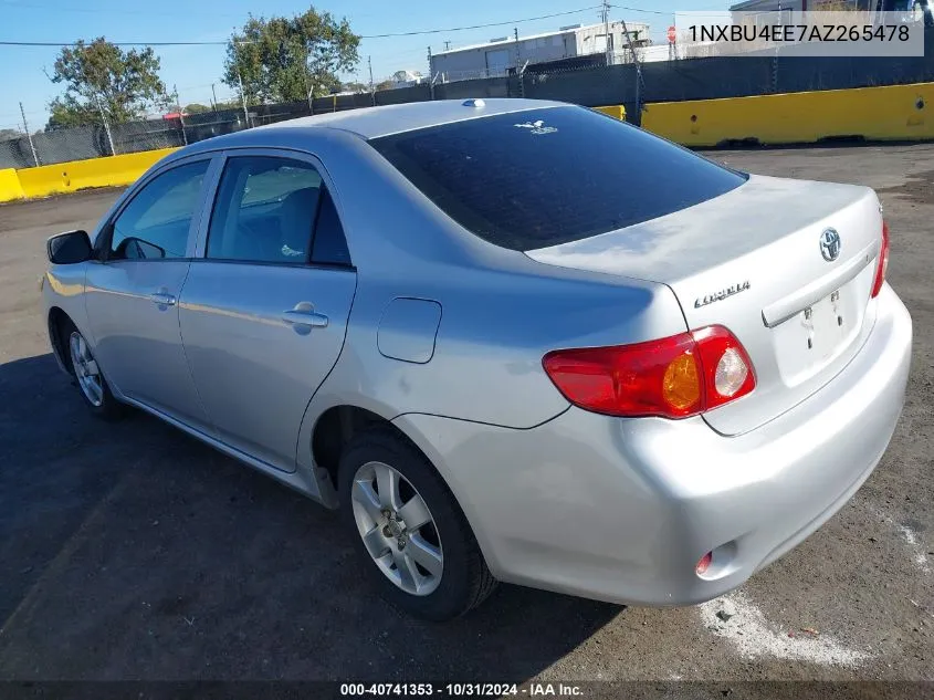 2010 Toyota Corolla Le VIN: 1NXBU4EE7AZ265478 Lot: 40741353