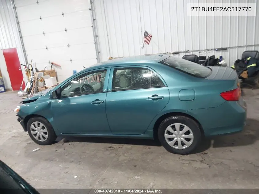 2010 Toyota Corolla Le VIN: 2T1BU4EE2AC517770 Lot: 40742010