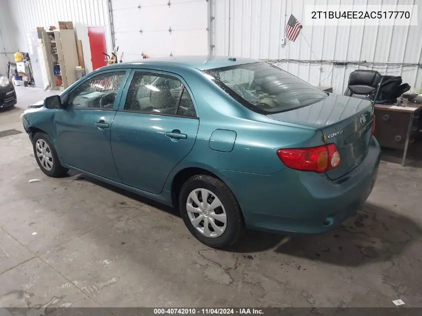 2010 Toyota Corolla Le VIN: 2T1BU4EE2AC517770 Lot: 40742010