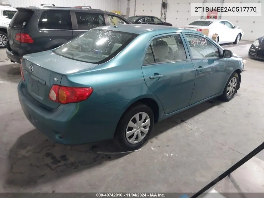 2010 Toyota Corolla Le VIN: 2T1BU4EE2AC517770 Lot: 40742010