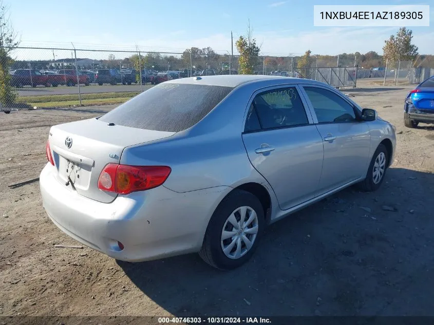 2010 Toyota Corolla Le VIN: 1NXBU4EE1AZ189305 Lot: 40746303