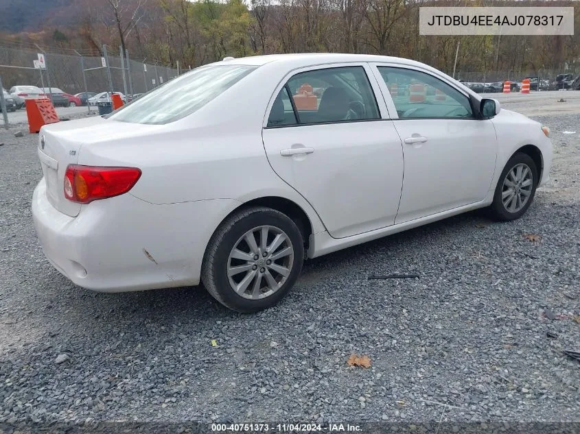 JTDBU4EE4AJ078317 2010 Toyota Corolla Le