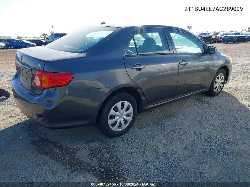 2010 Toyota Corolla Le VIN: 2T1BU4EE7AC289099 Lot: 40752456