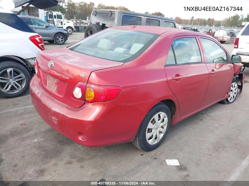 2010 Toyota Corolla Le VIN: 1NXBU4EE0AZ167344 Lot: 40759335