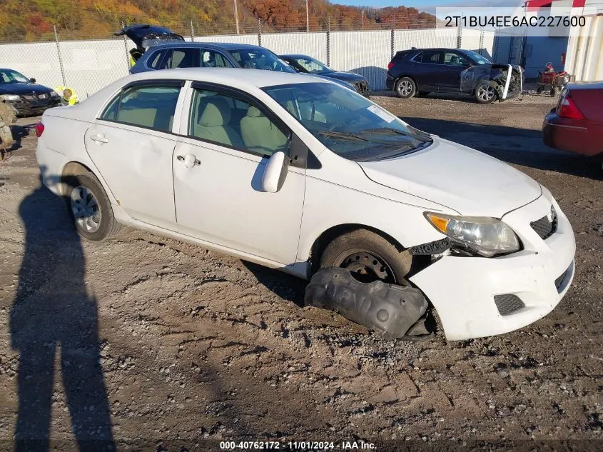 2010 Toyota Corolla Le VIN: 2T1BU4EE6AC227600 Lot: 40762172