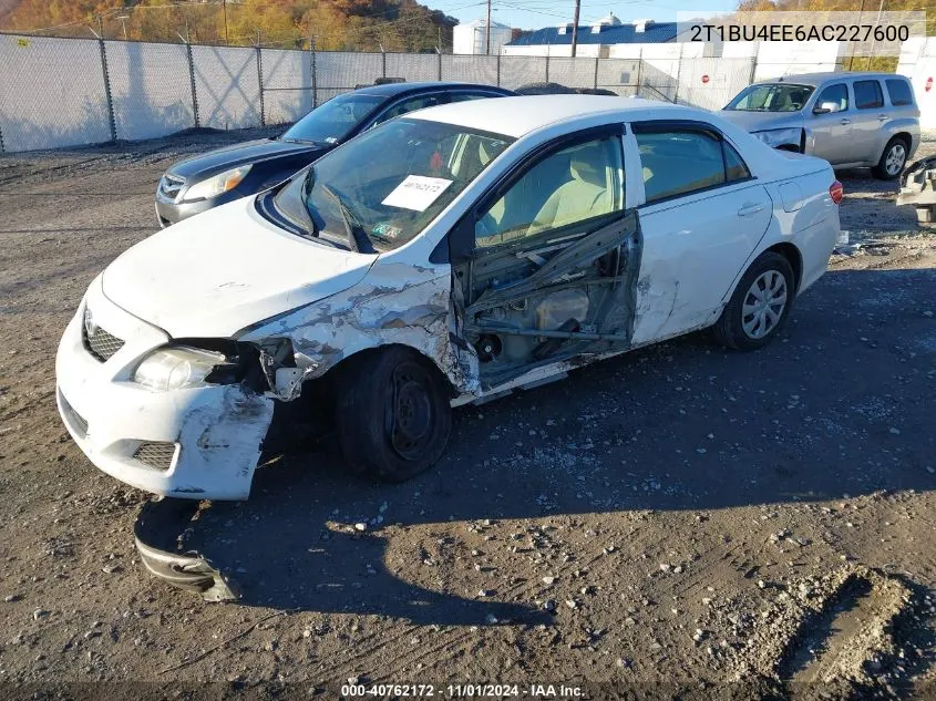 2010 Toyota Corolla Le VIN: 2T1BU4EE6AC227600 Lot: 40762172