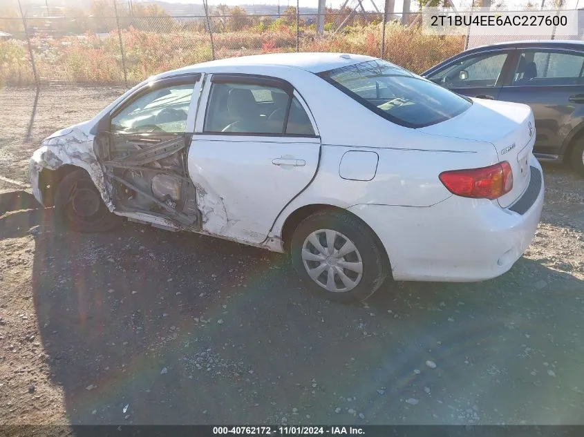 2010 Toyota Corolla Le VIN: 2T1BU4EE6AC227600 Lot: 40762172