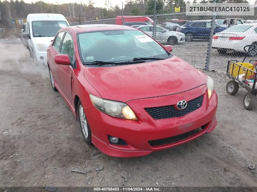 2010 Toyota Corolla S VIN: 2T1BU4EE8AC410125 Lot: 40768453