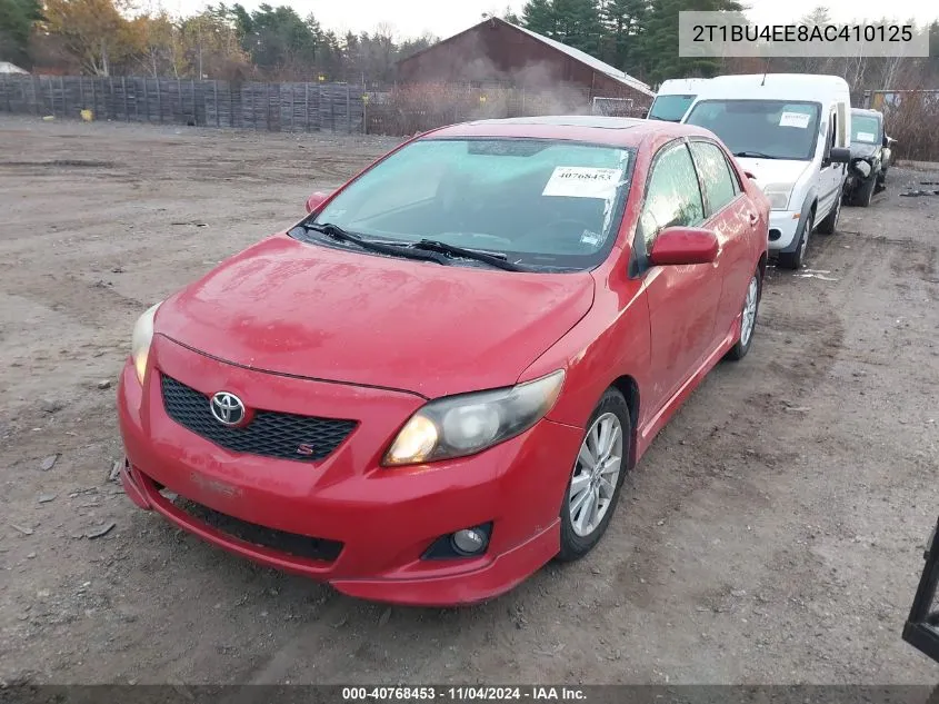 2010 Toyota Corolla S VIN: 2T1BU4EE8AC410125 Lot: 40768453