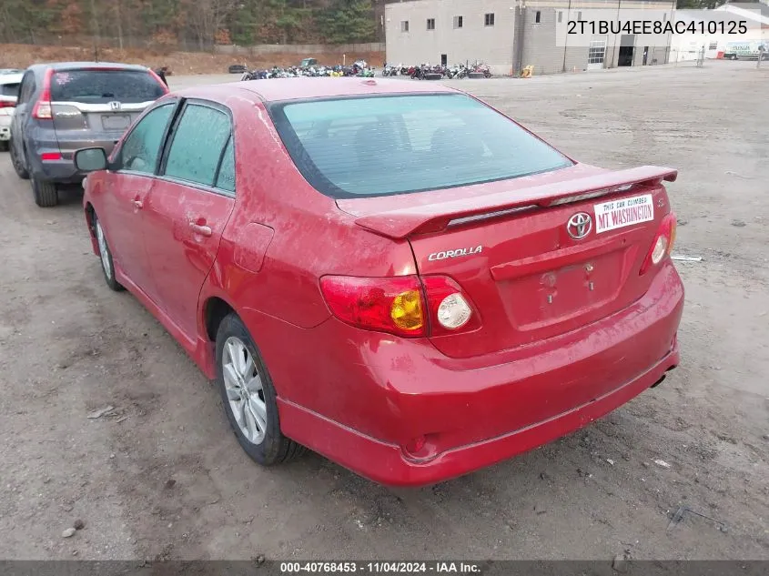 2010 Toyota Corolla S VIN: 2T1BU4EE8AC410125 Lot: 40768453