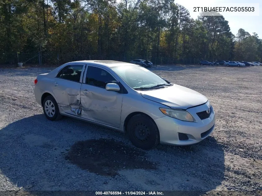 2010 Toyota Corolla Le VIN: 2T1BU4EE7AC505503 Lot: 40768594