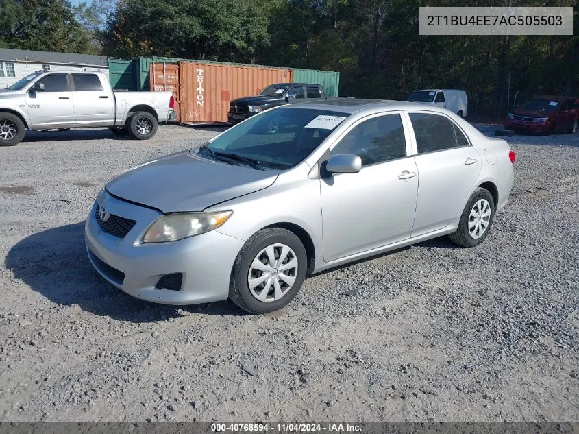 2010 Toyota Corolla Le VIN: 2T1BU4EE7AC505503 Lot: 40768594