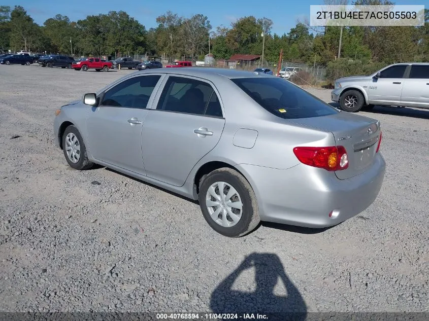 2010 Toyota Corolla Le VIN: 2T1BU4EE7AC505503 Lot: 40768594